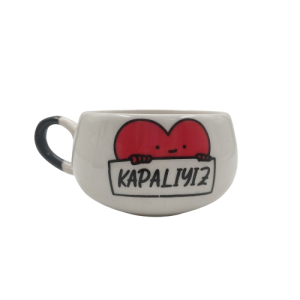 Nakkaş Çini Seramik Kupa Mug Kapalıyız Baskılı 08