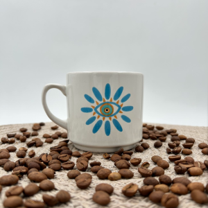 Seramik Kupa Mug Nazar Mavi Göz Baskılı 50