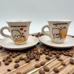 Nakkaş Çini Seramik Kupa Mug Karım Da Karım Kocam Da Kocam (2 Adet) - (Civciv Desenli) 11