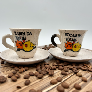 Nakkaş Çini Seramik Kupa Mug Karım Da Karım Kocam Da Kocam (2 Adet) - (Civciv Desenli) 10