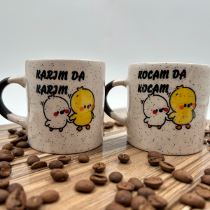 Nakkaş Çini Seramik Kupa Mug Karım Da Karım Kocam Da Kocam (2 Adet) - (Civciv Desenli) 13
