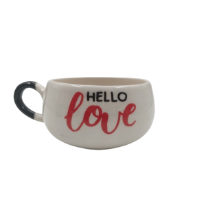 Seramik Kupa Mug Hello Love Baskılı 04